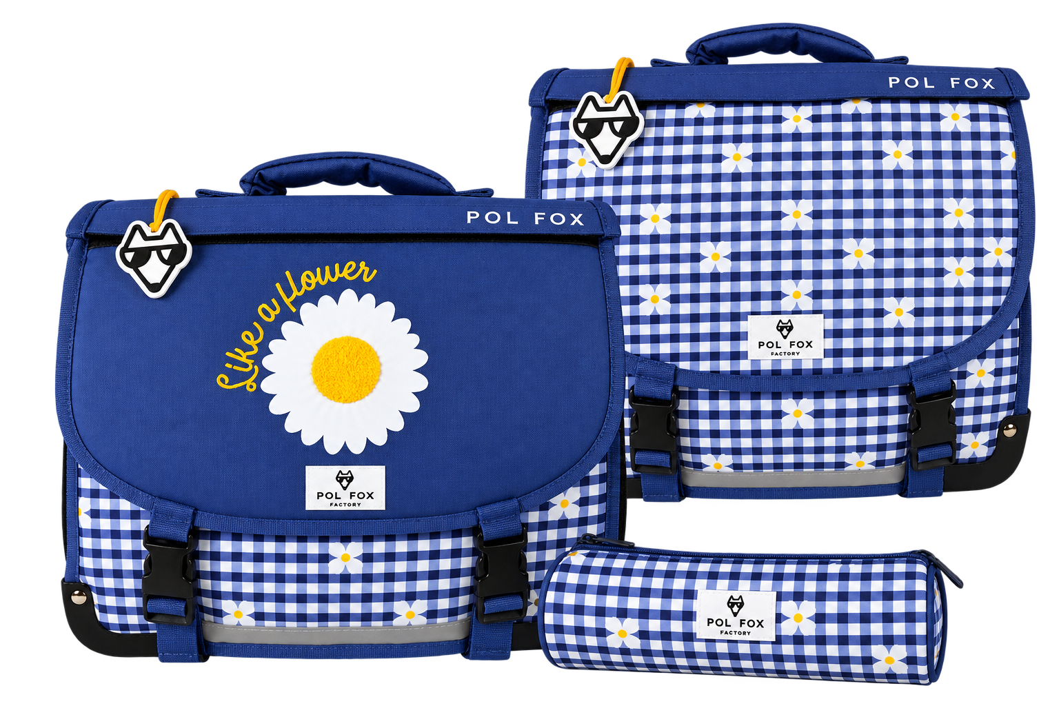 Cartables Pol Fox et trousse assortie